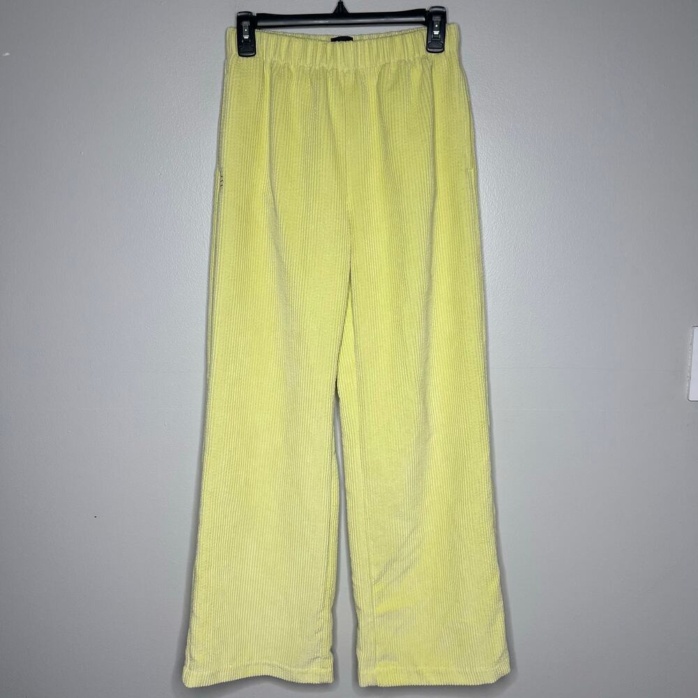 BDG Urban Outfitters Lime Green Corduroy Pull-On Pants Relax Wide Leg Womens S-P